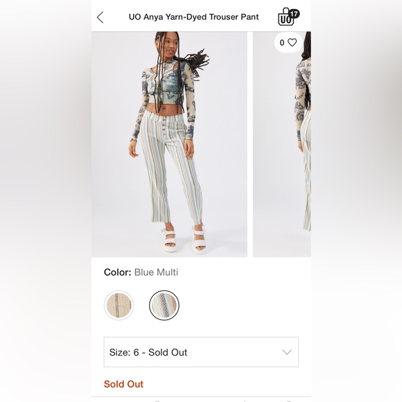 UO Anya Yarn-Dyed Trouser Pants - Picture 6 of 6